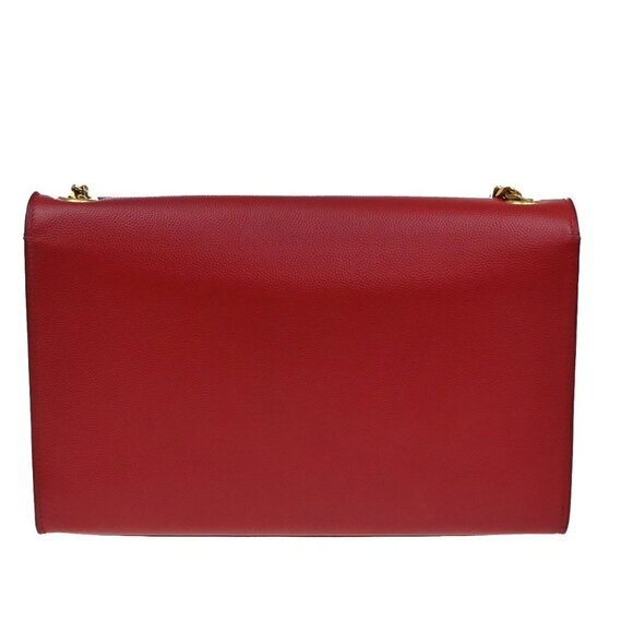 SAINT LAURENT YSL Logo 2Way Chain Shoulder Clutch Bag Red GHW Italy 22RF821 - Picture 3 of 16